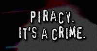 An unskippable anti-piracy film included on mo...