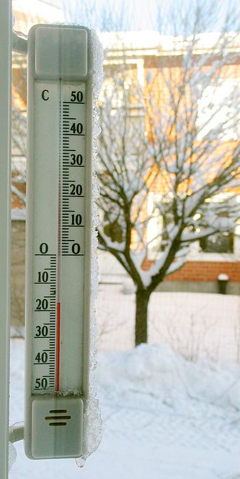 A thermometer showing âˆ’17Â°C.